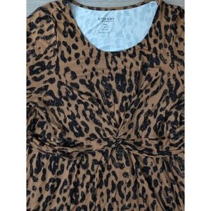 Torrid Super Soft Wrap Front Leopard Dress Brown Size 4 4X 26 NWT